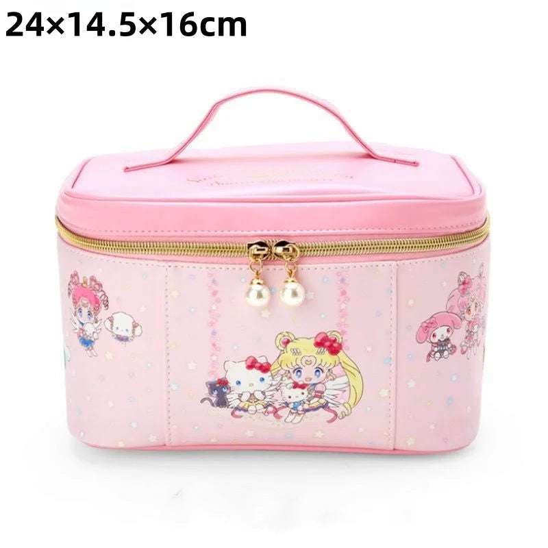 Sailor Moon Large Handheld Capacity Makeup Bag Storage Bag Travel Portable Waterproof Toiletry Bag Messenger Bag Shoulder Bag