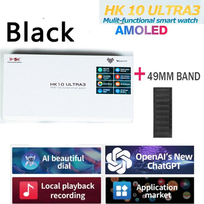 New Origina HK10 ULTRA 3 Smartwatch Men 4G ROM ChatGPT NFC Compass HK9 ULTRA2 MAX Upgrade Watches Sports BT Call Smart Watch Men