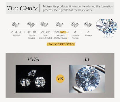 ATTAGEMS Classical  0.2ct Moissanite Ring For Women Flower Cluster Design D VVS1 925 Sterling Silver Wedding Rings Fine Jewelry