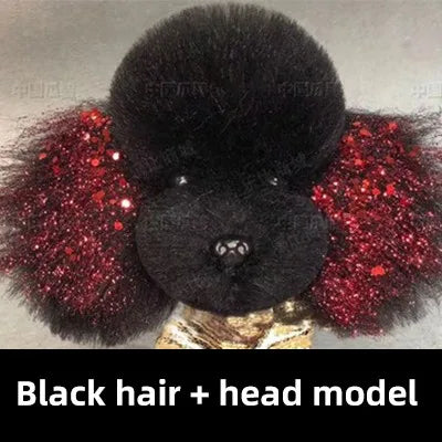 Pet simulated head hair fake dog head model beautician practice cutting dog hair dog body Wig Pet Grooming Trimming Practice
