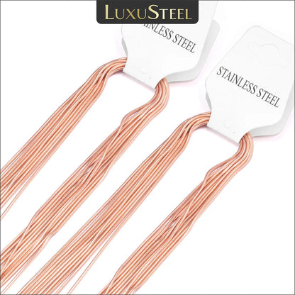 LUXUSTEEL 10Pcs/lot Black Rose Golden Snake Chain 316L Stainless Steel Necklace For Pendants Women Men Accessories Wholesale