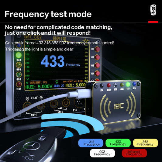 I2C C07 Locksmith No.1 Multifunction Remote Control Repair Tool for Frequencty Test Mode,Voltage Current Waveform Measurement