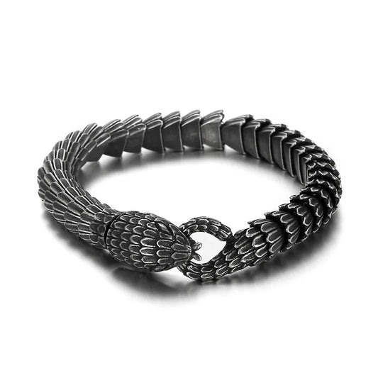 Vintage Snake Ouroboros Men Bracelets Stainless Steel Women Jewelry New in Top Quality Fashion Accessories Gifts Wholesale
