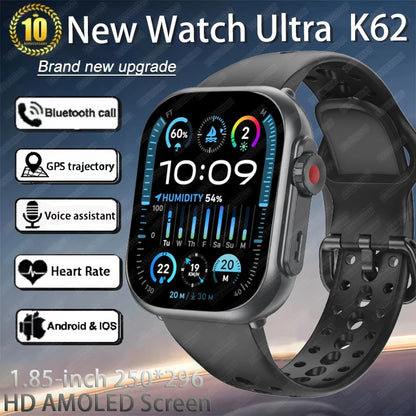 For Apple Watch Ultra 2 1000 mAh Smart Watch Men Women 1.85-inch HD Full Touch Screen IP68 Waterproof Bluetooth Call Smartwatch