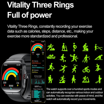 2025 New For OPPO Men Smart Watch Bluetooth Call Sports Watch Heart Rate NFC Waterproof Sports Women Smart Watch For Android iOS