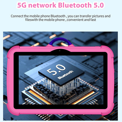 Kids Tablet 7 Inch Cartoon Pattern - Quad Core 4GB RAM 64GB ROM Android Learning Education Games Gift