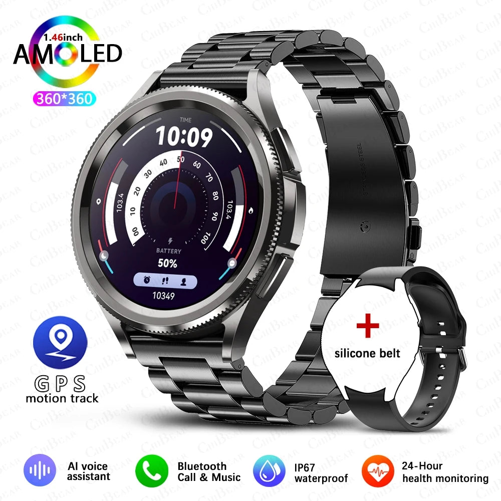 Watch 6 Classic Bluetooth Call Smart Watch Men GPS Outdoor Sports Fitness Model Health Heart Rate Monitor Smartwatch 2025 New