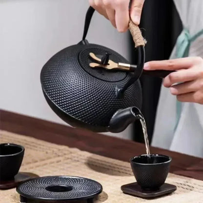 Iron Teapot Handmade Antique Cast Japanese Style Tea Kettle for Boiling Water Accessory Set Charcoal Stove Kitchen Teaware Set