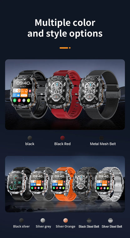 LIGE 2025 Rugged Military Smart Watch Men Outdoor Watches lP68 Waterproof 1.95" Al Voice BT Call Man Smartwatch For Android IOS