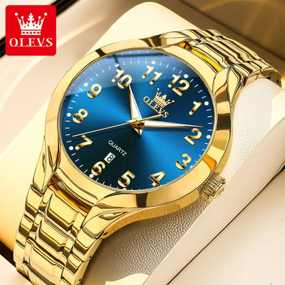 OLEVS 3650 Men Ladies Watch Original Luxury Quartz Watch Waterproof Luminous calendar Stainless Steel Men's brand watches