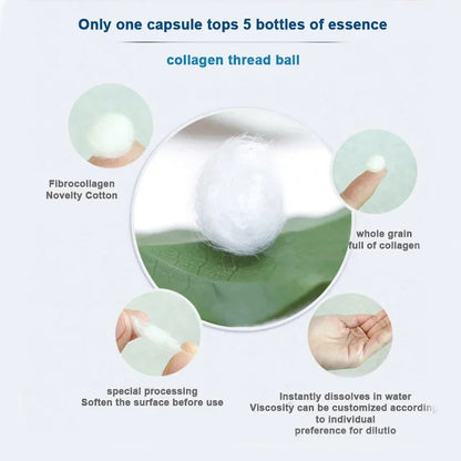 Korea Facial Hydrolyzed Silk Protein Collagen Thread Ball Serum Moisturiz Hydration Lifting Firm Fine Lines Essence SkinCare
