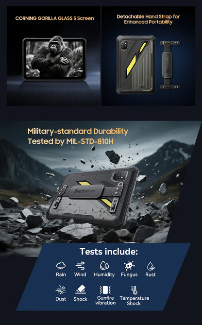 Blackview Active 7 RuggedTablet 11-inch  FHD+ Display Octa-core Android IP68&IP69K 10000mAh 45W Charger Outdoor Pad PC