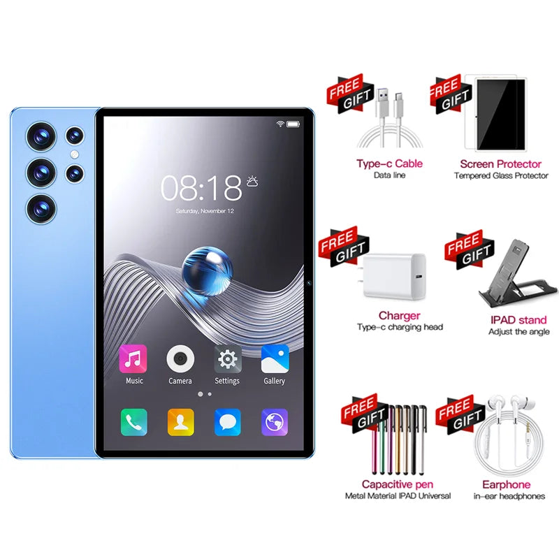 2025 NEW Pad S23 Ultra Tablets MTK6797 Android 12 16GB+1TB 5G Dual SIM 10 Core 10000mAh Bluetooth WiFi WPS Original Tablet PC