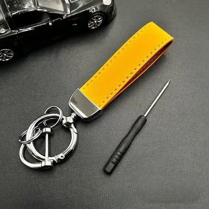 Custom Name Logo Leather Car Moto Keychain Personalized for Men and Women  Creative Simple Key Chains Gift