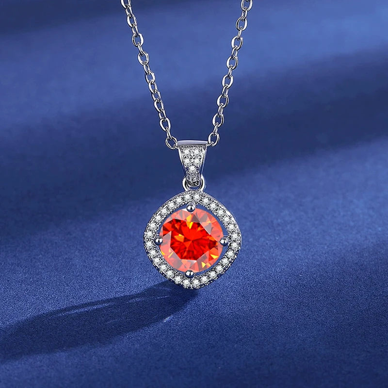 100% Real D Color 1 Carat Moissanite Pendant Necklace GRA Certificate for Women Wedding Bridal S925 Sterling Silver Fine Jewelry