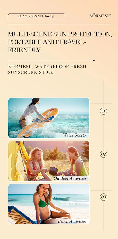 Sunscreen Cream Stick SPF 50+ UV Protective Anti Oxidant Sun Block Isolation Cream Lightweight Korea for All Skin Type Cosmetics