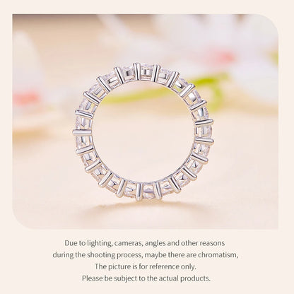 BAMOER Moissanite Ring Full Eternity Band for Women 925 Sterling Silver Diamond Wedding Engagement Ring
