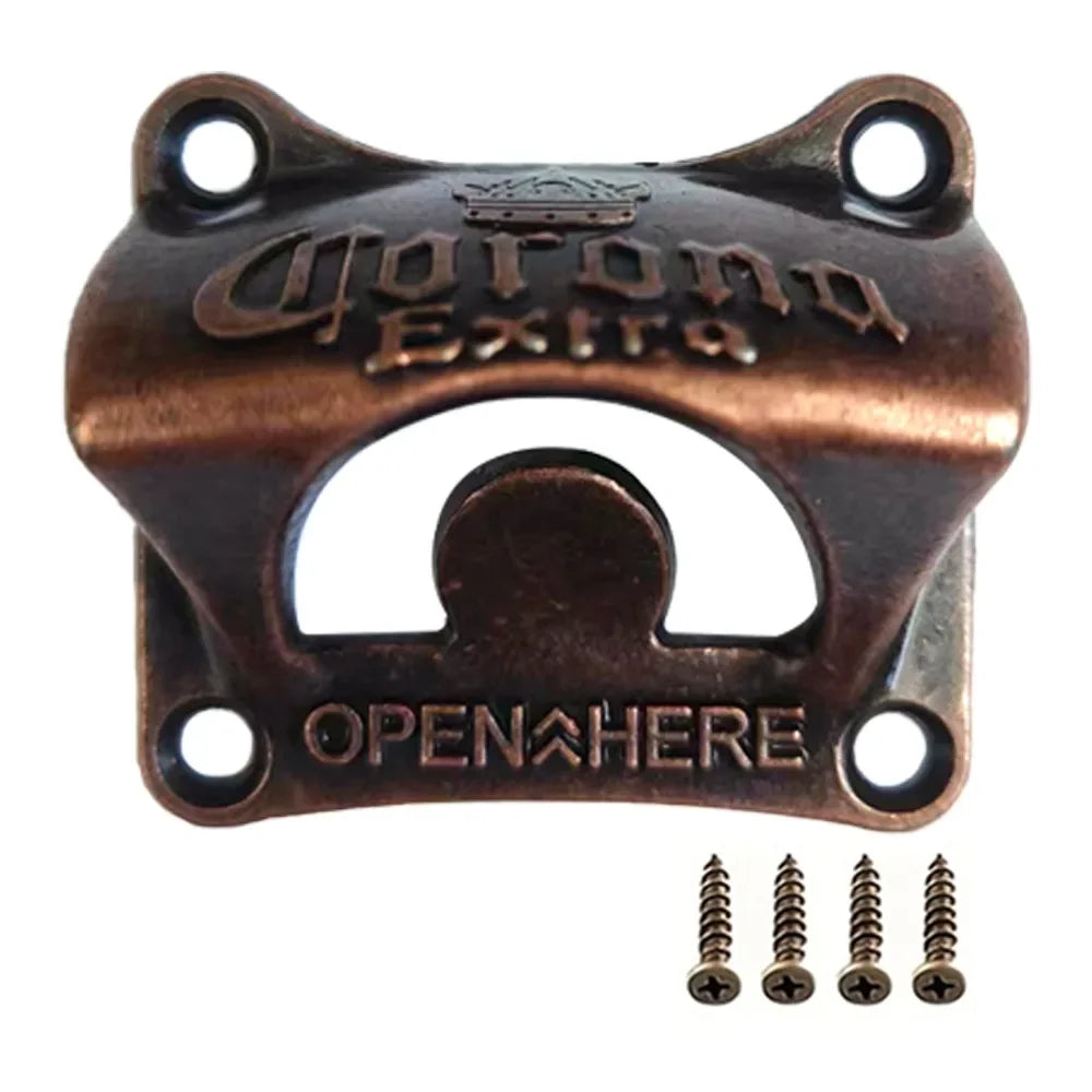 1/2/4/8pcs Bottle Opener Wall Mounted Retro BBQ DIY Solid Beer Opener Tools Bar Decorative Beer Opener Kitchen Gadgets