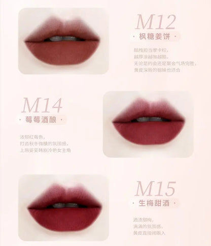 AKF Lip Mud Matte Velvet Soft Mist Lipstick Moisturizing Longlasting High Pigmented Lip Tint Lip Glaze Cosmetics Makeup