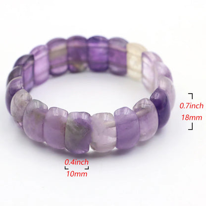 Natural Amethyst Gemstone Beads Bracelet Energy Stone Chakras Elastic Rope Healing Crystal Bangle Jewelry Woman Birthstone Gifts