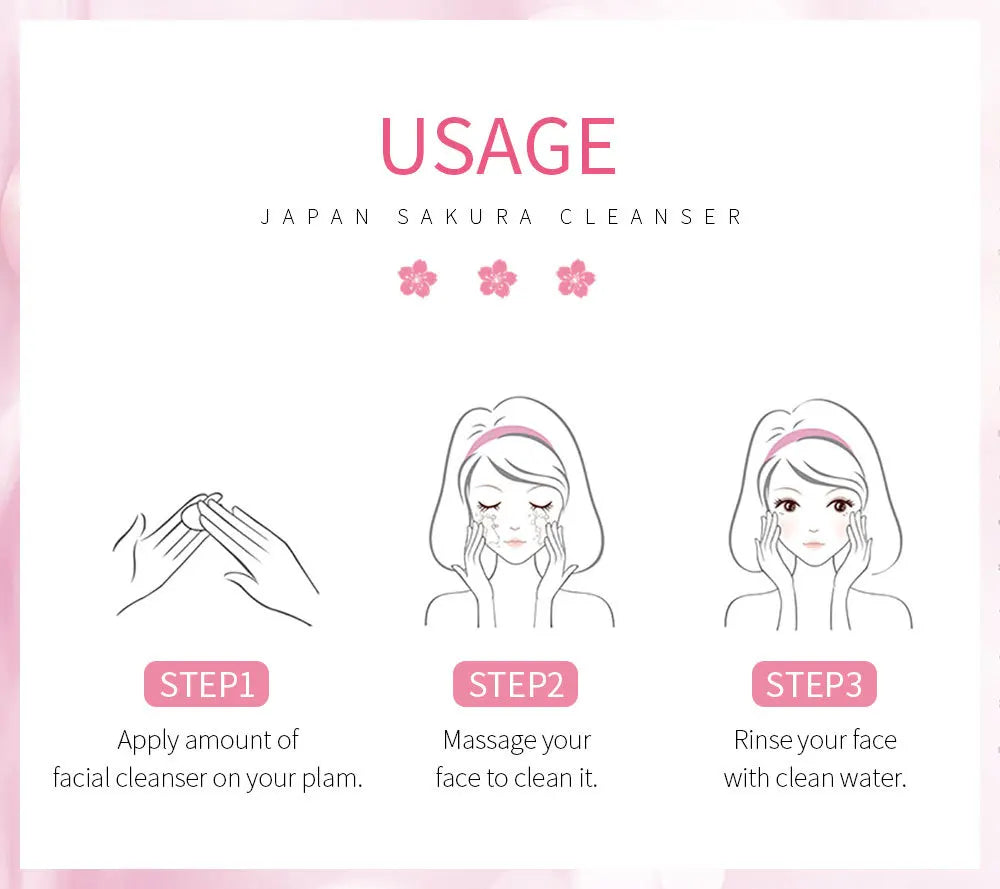 LAIKOU Sakura Facial Cleanser 50g – Deep Cleansing, Brightening & Moisturising