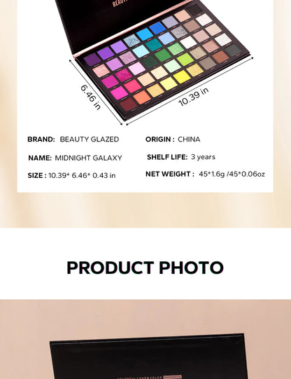 45 Color Eyeshadow Palette, Neon Glitter Matte Eyeshadow Natural Nude,Highly Pigmented Nude Warm Color Tone,Colorful Makeup