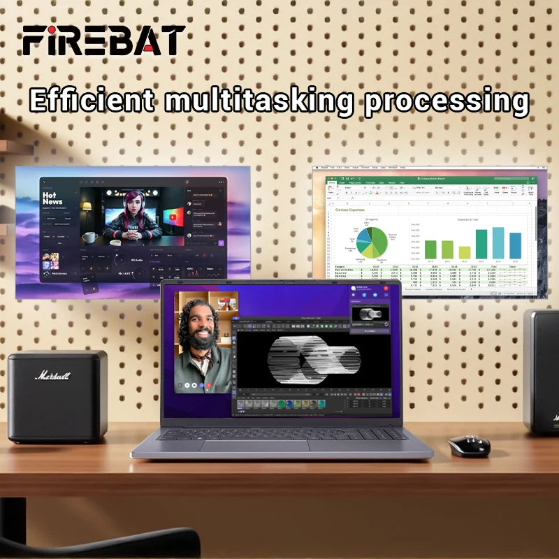 Firebat AT15 Laptop - Intel N150 N100 15.6" 16GB RAM SSD Lightweight Business Computer Notebook