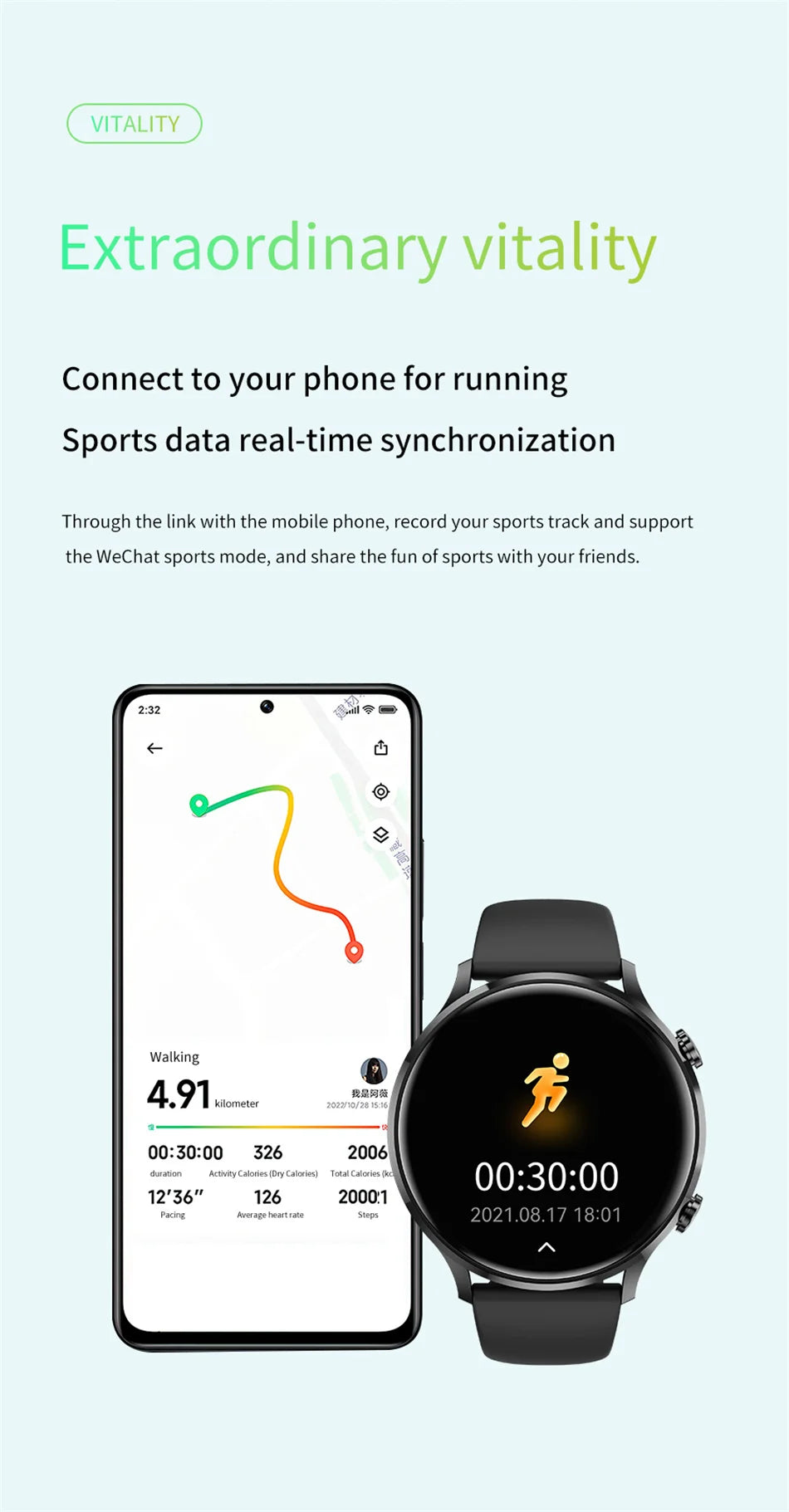 2026 AMOLED HD Smartwatch – GPS, Bluetooth Call, IP68 for Android & iOS