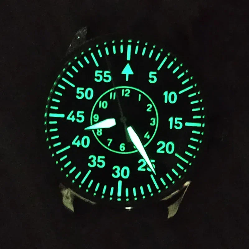 40mm Fashion Men's Army Pilot Watch Outdoor Waterproof Vh31 Movement Strong Luminous Large Dial Sapphire Glass Stainless Steel