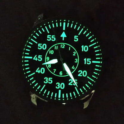 40mm Fashion Men's Army Pilot Watch Outdoor Waterproof Vh31 Movement Strong Luminous Large Dial Sapphire Glass Stainless Steel