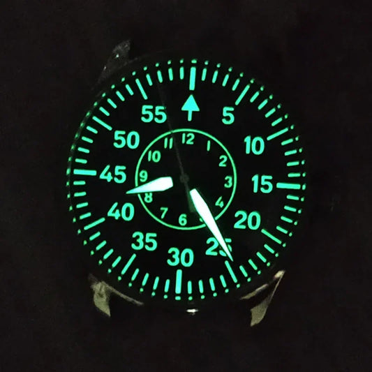 40mm Fashion Men's Army Pilot Watch Outdoor Waterproof Vh31 Movement Strong Luminous Large Dial Sapphire Glass Stainless Steel
