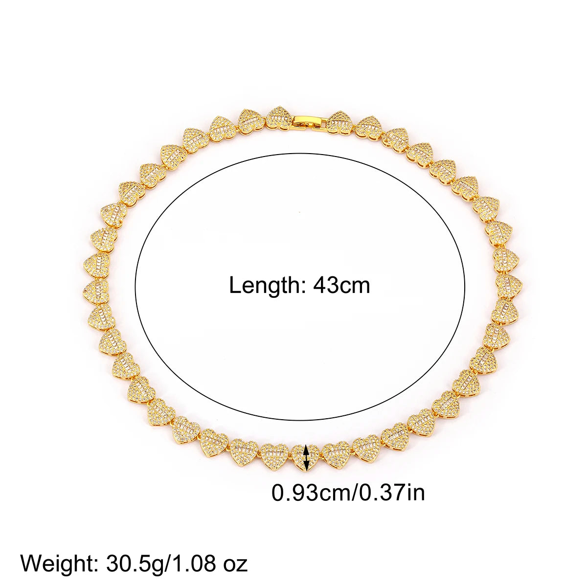 Nidin New Arrival Romantic Heart/Round Shape Shiny Crystal Zircon Chain Necklace For Women Female Valentine's Day Jewelry Gifts