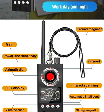 Professional Anti Spy Camera Detector K68 Bug Scanner Security Protection RF Signal Cam Hidden Gadgets Car GPS Tracker Finder