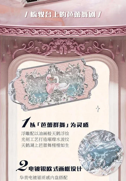 Flower Knows Swan Ballet Eyeshadow 6 Color Palette Matte Shimmer Glitter Mixed Long Lasting Eye Shadow Makeup Flowers Know