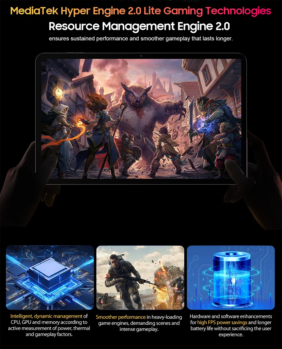 Blackview Tab 18 Tablet - 12" 2.4K FHD+ Display 8GB 256GB MTK Helio G99 8800mAh Pressure Sensitivity