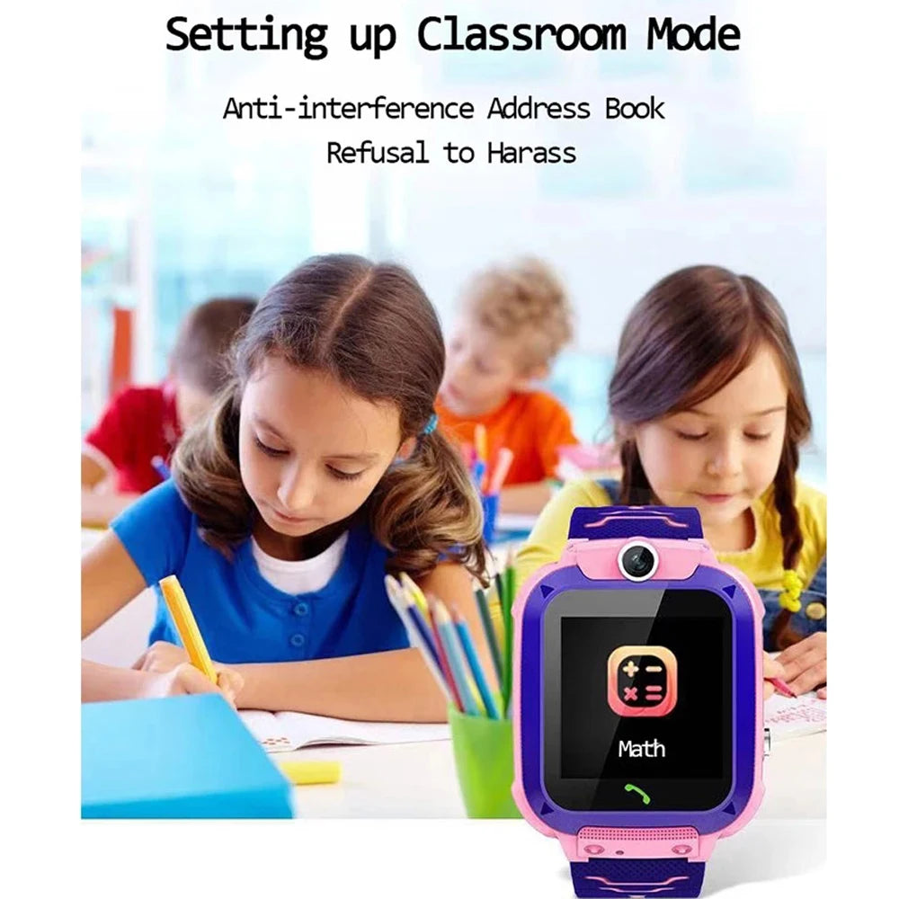 Fashion Q12 Kids Smart Watch IP67 Waterproof SOS Camera Phone 2G SIM Card Voice Call LBS Location Child Clock Smartwatches Gift