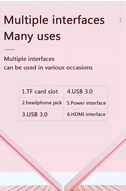 2025 Pink Laptop Windows 11 Office Education Gaming Notebook 15.6“11th Gen Intel Celeron N5095 16G RAM 1T Dual WiFi Narrow Side