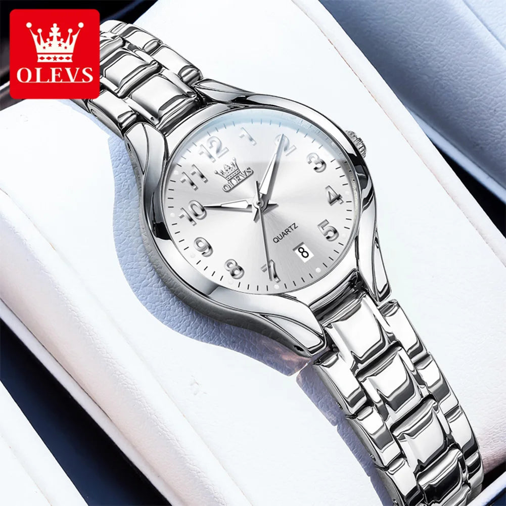 OLEVS 3650 Men Ladies Watch Original Luxury Quartz Watch Waterproof Luminous calendar Stainless Steel Men's brand watches