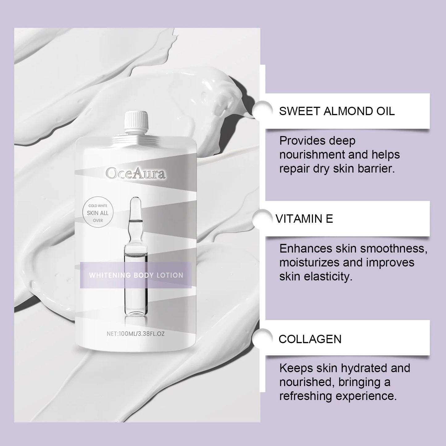 OCEAURA Whitening Moisturizing Chicken Skin Body Lotion Niacinamide Whitening Moisturizing Brightening Skin Lotion