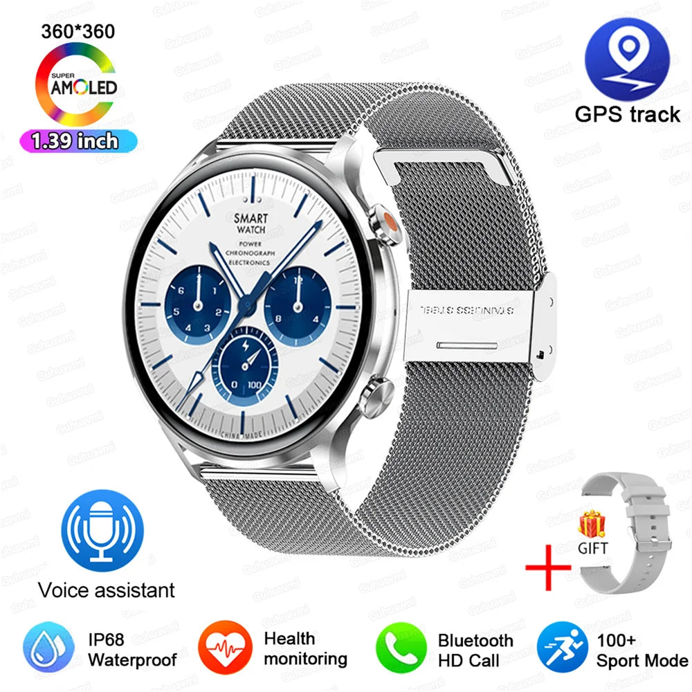 2026 AMOLED HD Smartwatch – GPS, Bluetooth Call, IP68 for Android & iOS