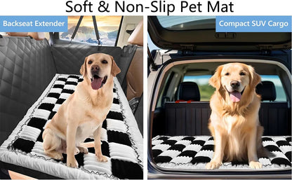 Amazon's new plush car cushion pet thickened seat cushion car rear seat lattice dog bed spot factory straight