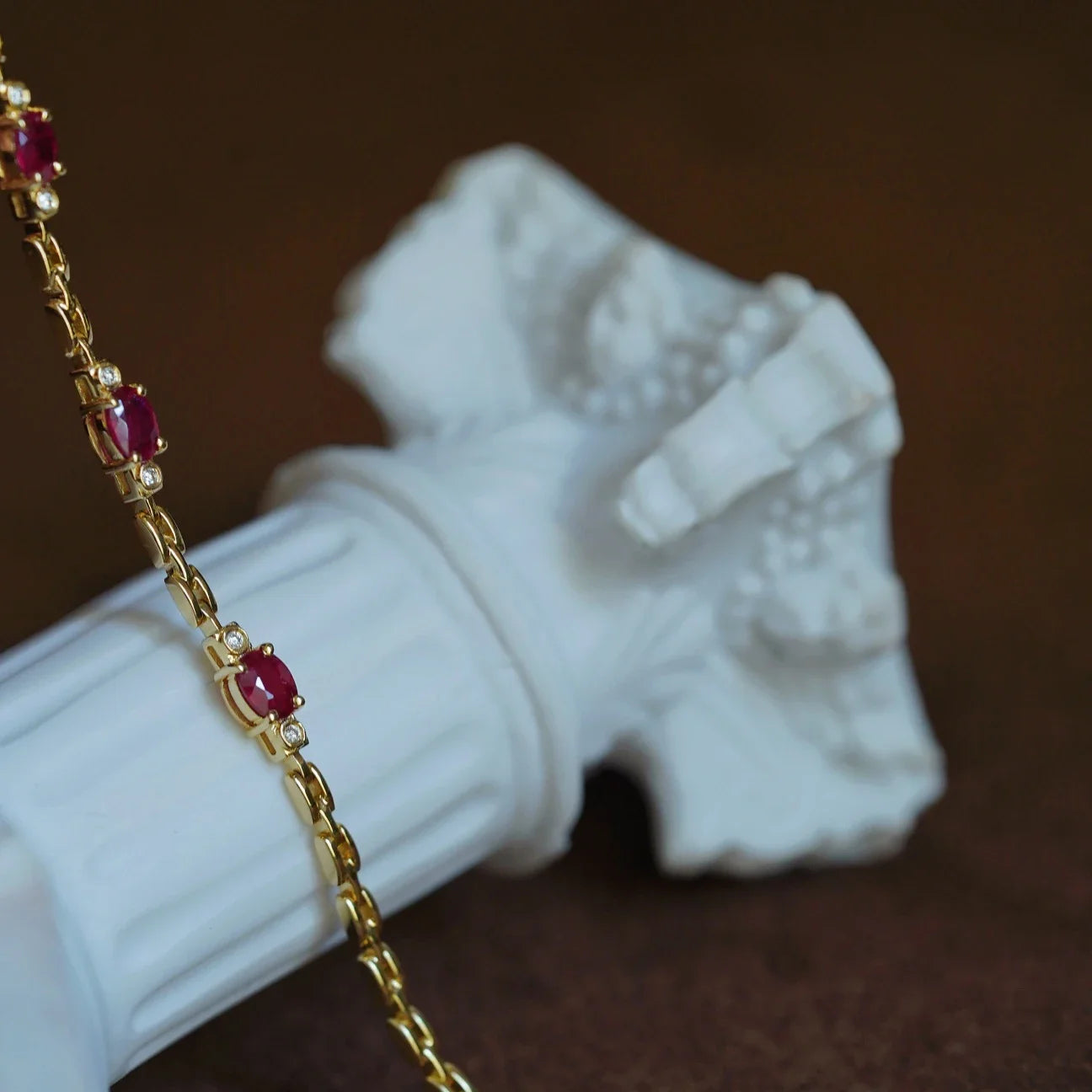 New light luxury silver inlaid ruby diamond bracelet for women chain charm fine section exquisite high-end engagement jewelry