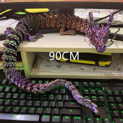 30CM 90cm 3D Printed Conjoined Divine Dragon Ornaments Joints Can Move Creative Dragon Plants Rockery Fish Tank Decoration