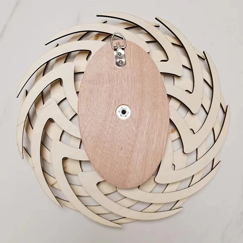 Handmade Retro Kinetic Sculpture Moving Kinetic Wall Art Wooden Windmill Reversal Statue For Living Room Home Decor Crafts