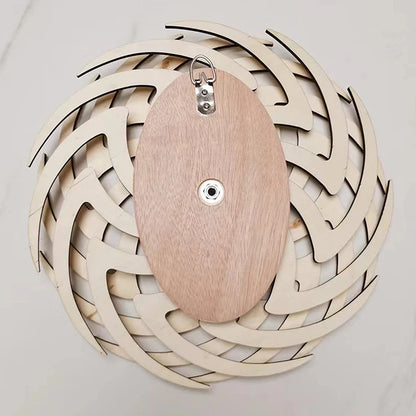 Handmade Retro Kinetic Sculpture Moving Kinetic Wall Art Wooden Windmill Reversal Statue For Living Room Home Decor Crafts