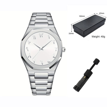 Modern minimalist personality creative all-black men's watch Arabic digital sports leisure alloy men's watch unique design watch