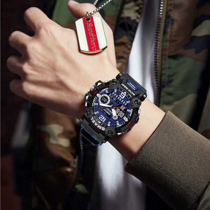 SMAEL New Watches 50m Waterproof Sports Watch Digital 8072 Army Watch Digital Quartz Dual Time Wristwatches LED for Men