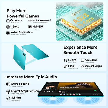 Teclast P30 Android 14 Tablet 10.1 inch IPS A523 Octa-core Max 10GB RAM 64GB ROM Tablets PC 3.5mm Jack TÜV Rheinland Certified