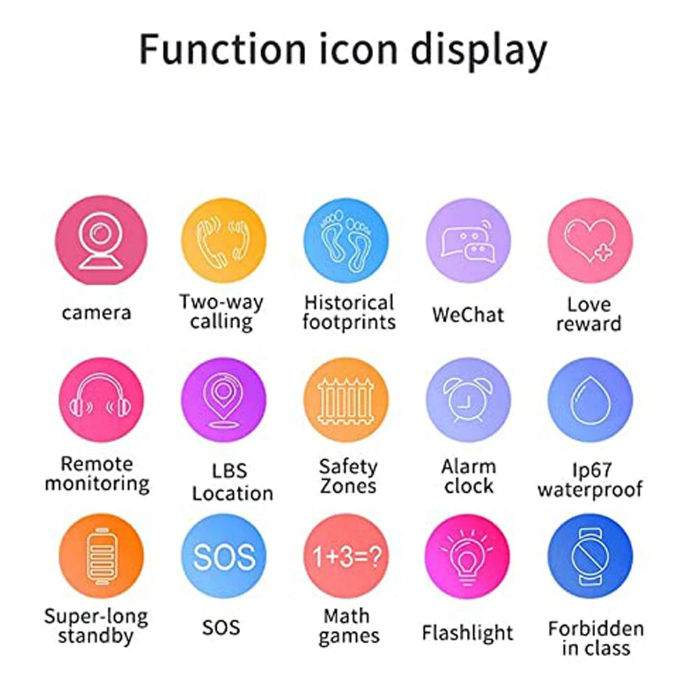 Fashion Q12 Kids Smart Watch IP67 Waterproof SOS Camera Phone 2G SIM Card Voice Call LBS Location Child Clock Smartwatches Gift