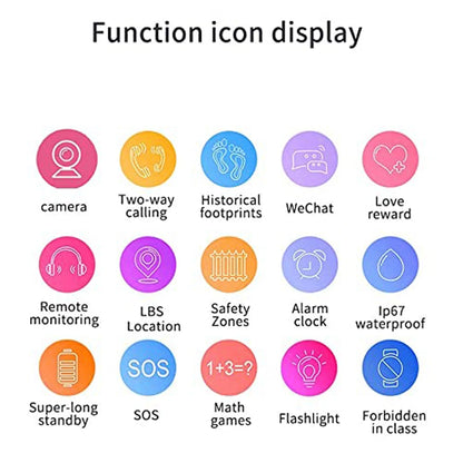 Fashion Q12 Kids Smart Watch IP67 Waterproof SOS Camera Phone 2G SIM Card Voice Call LBS Location Child Clock Smartwatches Gift